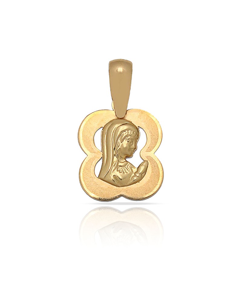 Medalla oro 18k Virgen Niña 11x13mm