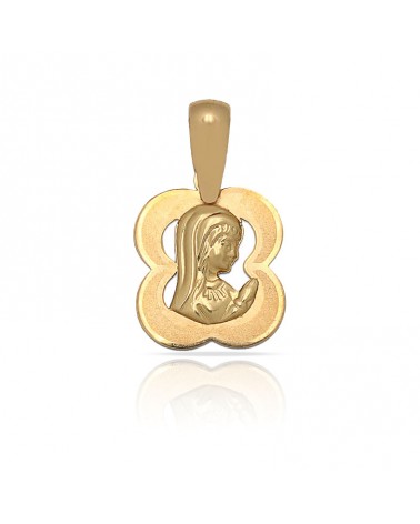 Medalla oro 18k Virgen Niña 11x13mm