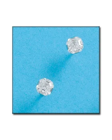 Pendientes oro blanco 18k tornillo circonitas cuadrados 5,5mm