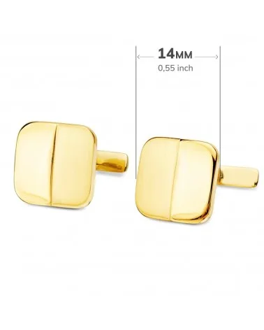 Gemelos oro 18k cuadrados mate y brillo 14mm - foto 2