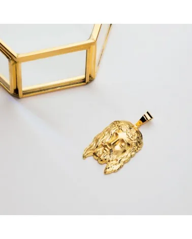 Colgante oro 18k Cristo Santo Rostro 35x20 mm - foto 5