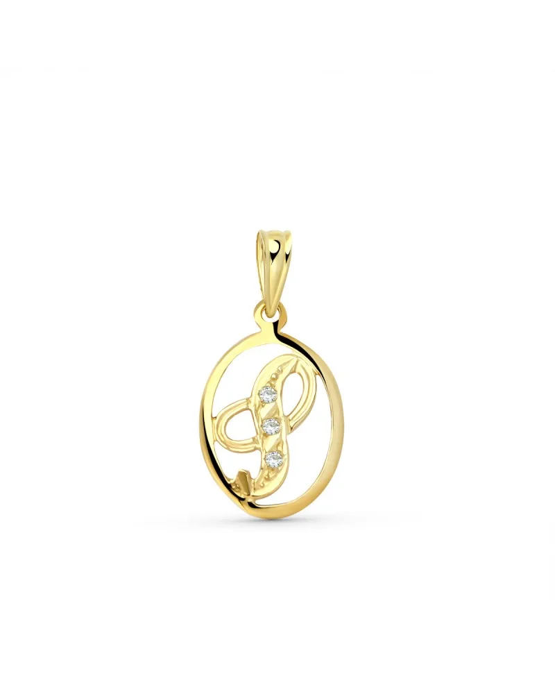 Colgante oro 18k amarillo letra s con circonitas