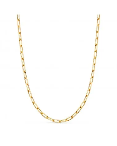 Cadena oro 18k amarillo forzada maciza eslabón alargado