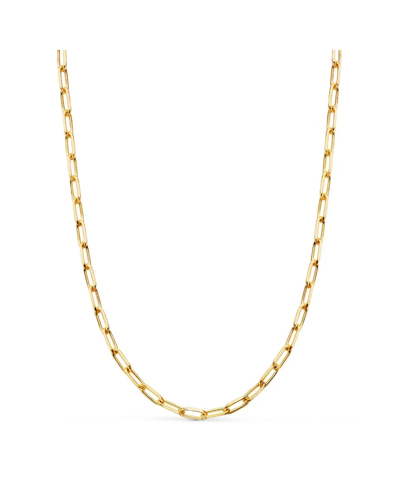 Cadena oro 18k amarillo forzada maciza eslabón alargado