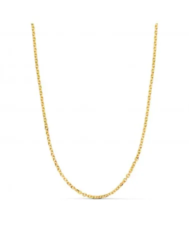 Cadena oro 18k amarillo maciza forzada eslabón tallado 2,3 mm