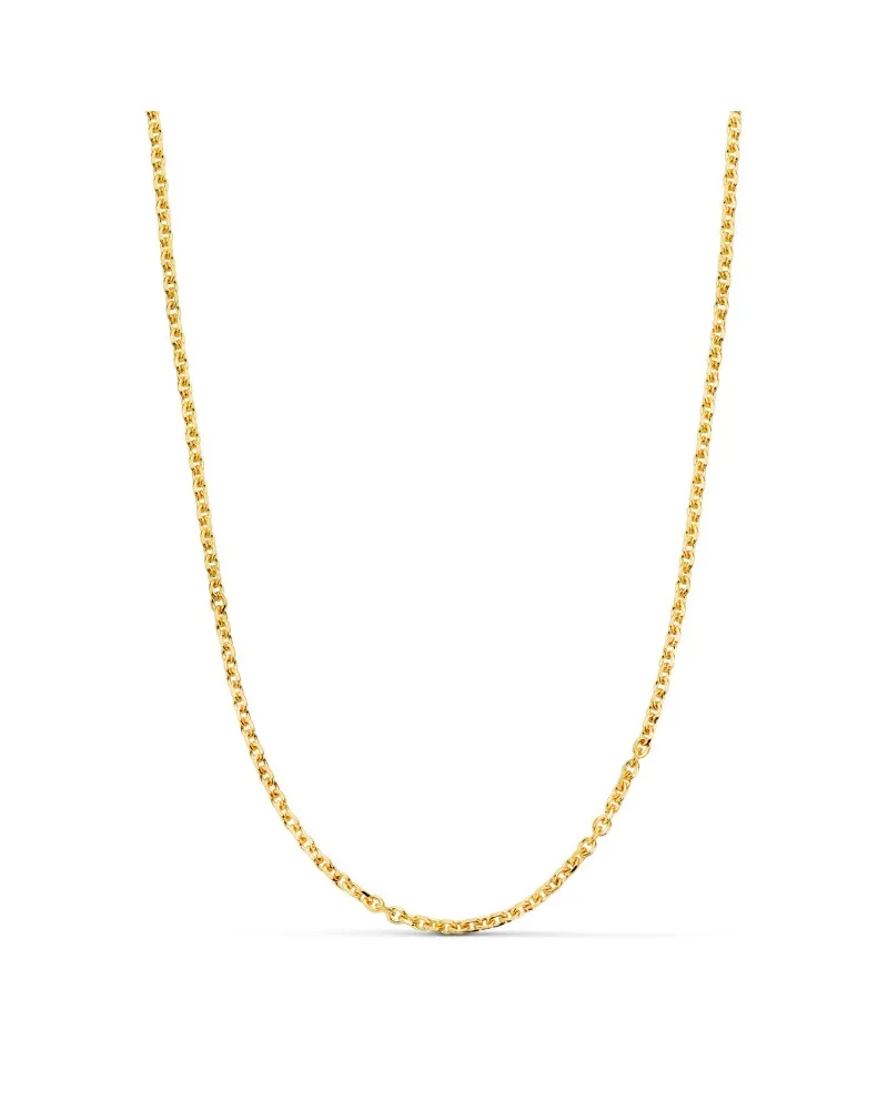 Cadena oro 18k amarillo maciza forzada eslabón tallado 2,3 mm