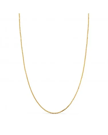 Cadena oro 18k amarillo maciza forzada eslabón tallado 1 mm