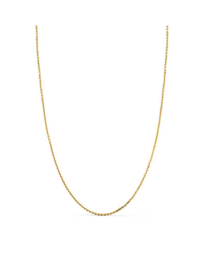 Cadena oro 18k amarillo maciza forzada eslabón tallado 1 mm