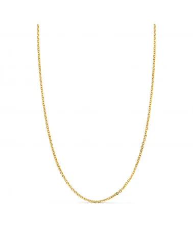 Cadena oro 18k amarillo maciza forzada eslabón tallado 1,2 mm