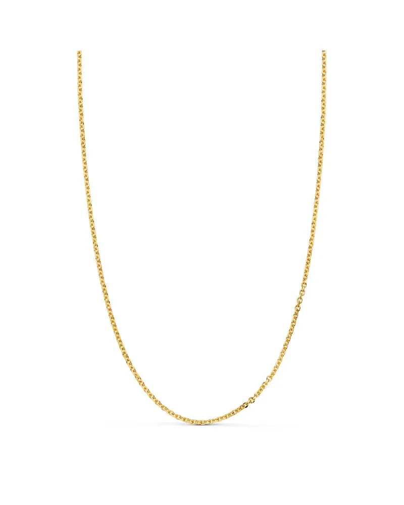Cadena oro 18k amarillo maciza forzada eslabón tallado 1,2 mm