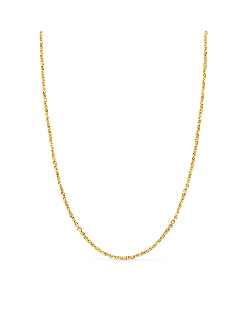 Cadena oro 18k amarillo maciza forzada eslabón tallado 2 mm