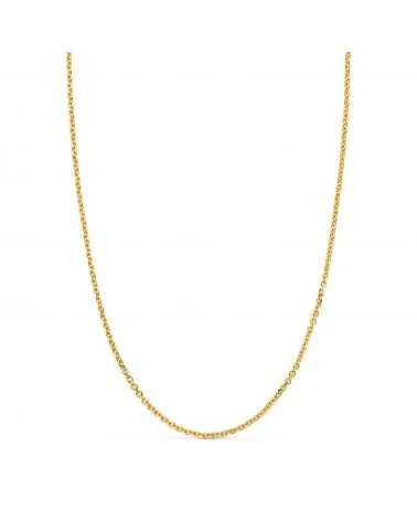 Cadena oro 18k amarillo maciza forzada eslabón tallado 2 mm