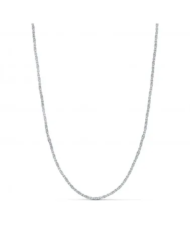 Cadena oro 18k blanco forzada maciza tallada 50 cm