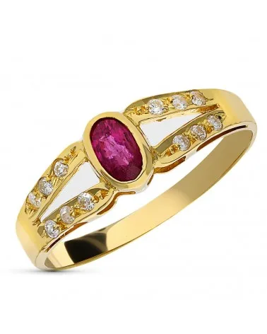 Sortija oro 18k amarillo diamantes naturales
