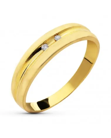 Sortija oro 18k amarillo diamantes talla brillante
