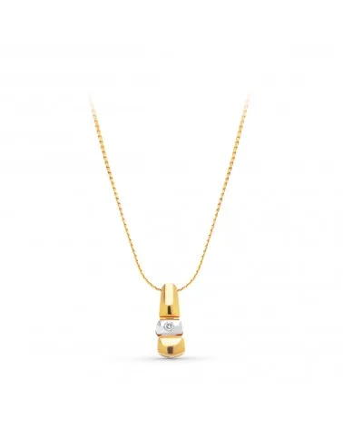 Colgante oro 18k amarillo diamante natural 16x6 mm