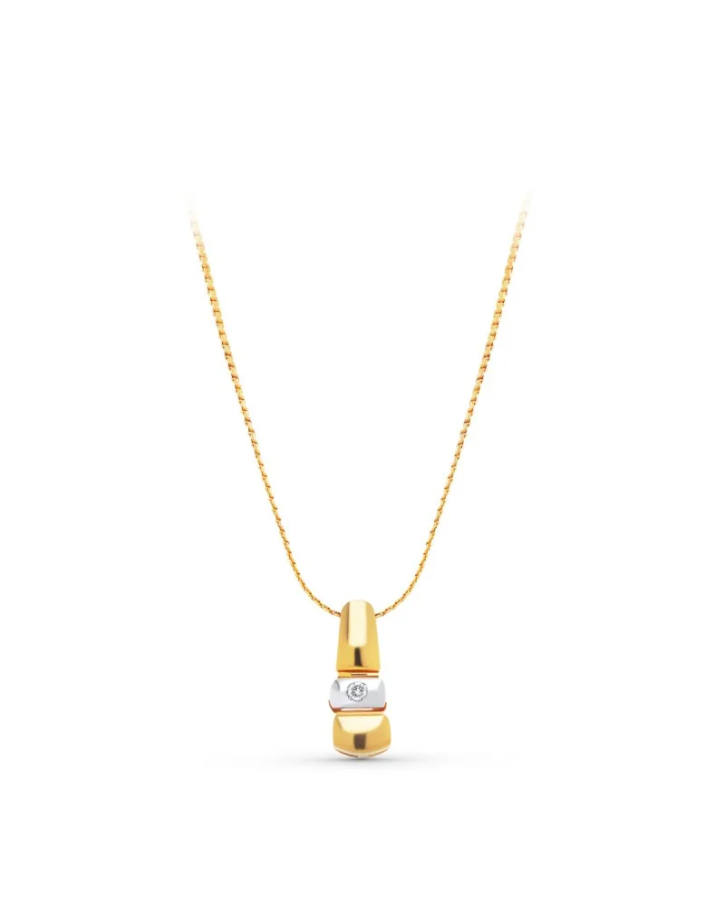 Colgante oro 18k amarillo diamante natural 16x6 mm