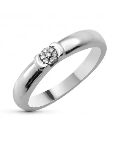 Sortija oro 18k blanco diamantes naturales talla brillante 3,5 mm