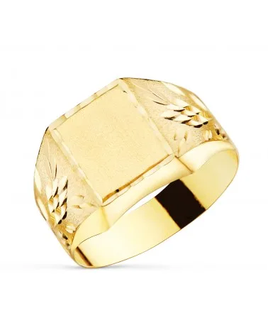 Sello oro 18k amarillo cadete hueco tallado