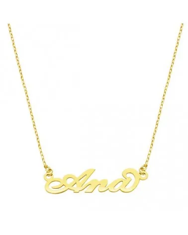 Gargantilla oro 18k amarillo nombre personalizado 3 letras