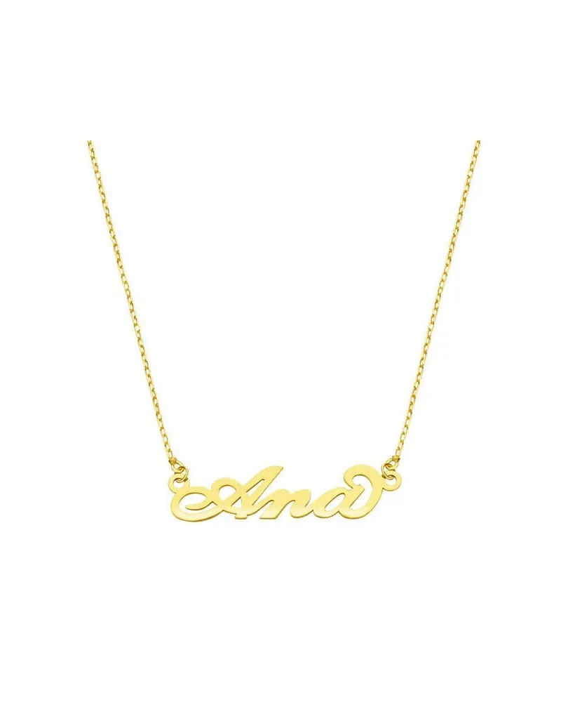 Gargantilla oro 18k amarillo nombre personalizado 3 letras