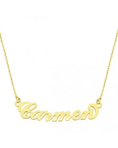 Gargantilla oro 18k amarillo nombre personalizado 6 letras