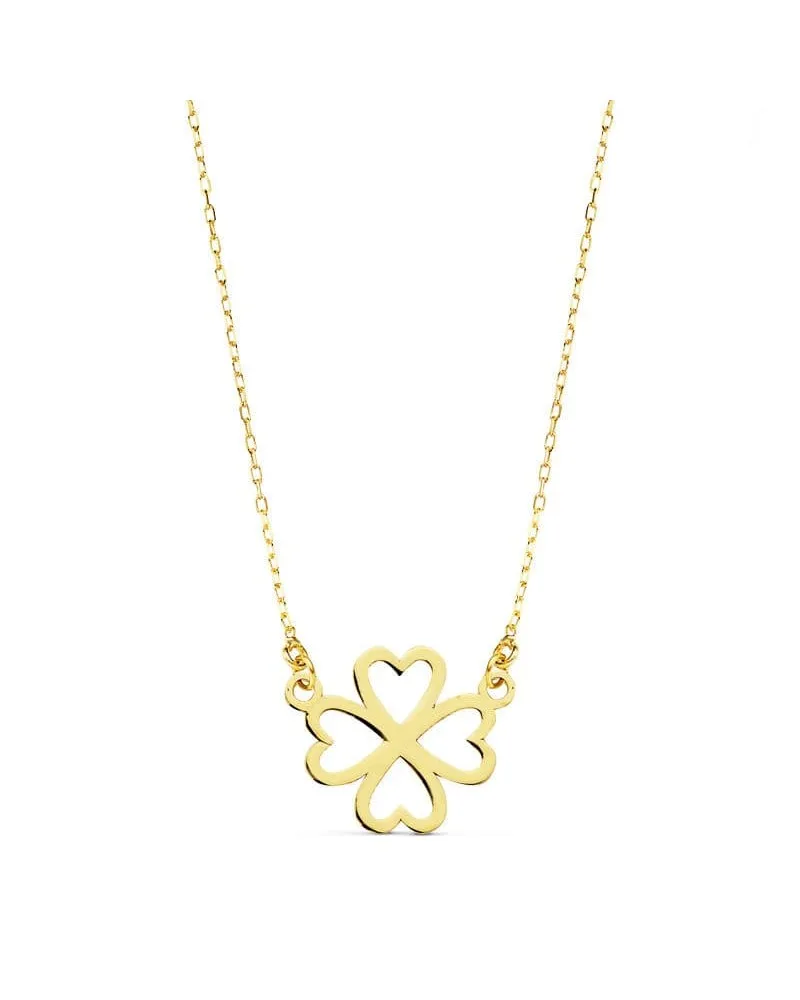 Collar oro 18k amarillo corazones 12 mm 45 cm c