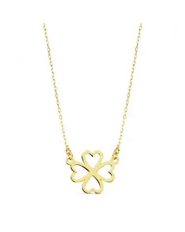 Collar oro 18k amarillo corazones 12 mm 45 cm c