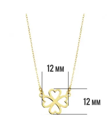 Collar oro 18k amarillo corazones 12 mm 45 cm c