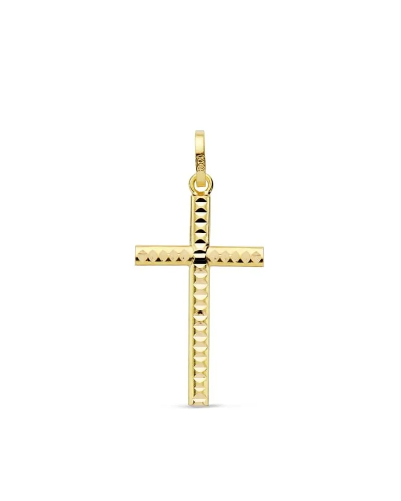 Cruz oro 18k tallada 22x12 mm