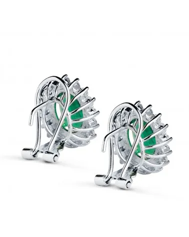 Pendientes oro 18k blanco 32 diamantes de laboratorio