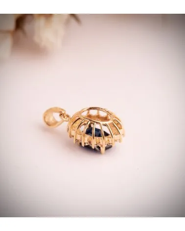 Colgante oro 18k amarillo zafiro difusión 9x7 mm