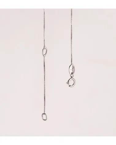 Colgante oro 18k blanco con cadena esmeralda recristalizada