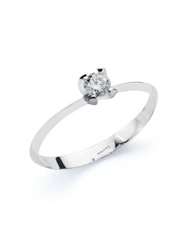 Solitario oro 18k blanco circonita 3,5 mm