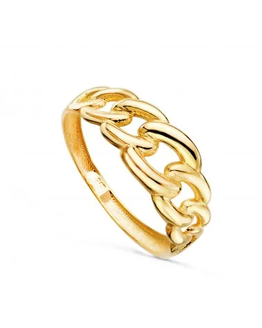Sortija oro 18k amarillo eslabones brillo