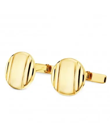 Gemelos oro 18k redondos mate y brillo 15mm