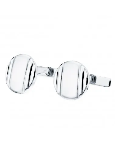 Gemelos oro blanco 18k redondos mate y brillo 15mm