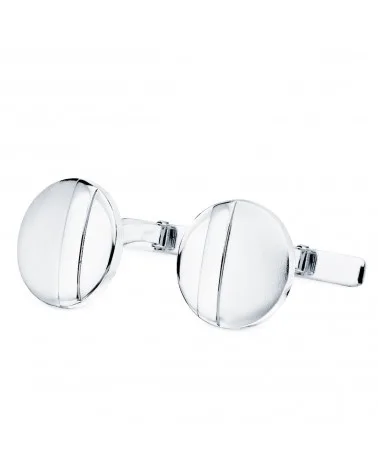Gemelos oro blanco 18k redondos mate y brillo 15mm