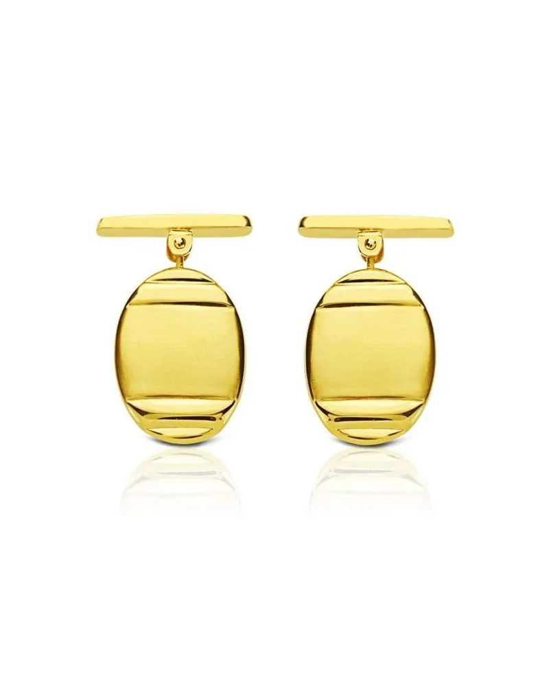 Gemelos oro 18k ovalados mate y brillo 18x13mm