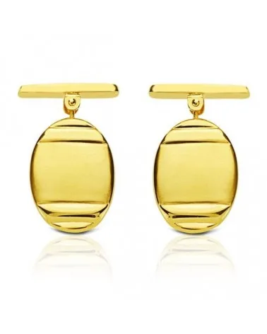Gemelos oro 18k ovalados mate y brillo 18x13mm