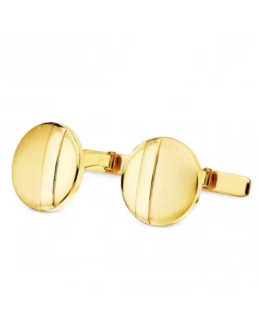 Gemelos oro 18k redondos mate y brillo 15mm