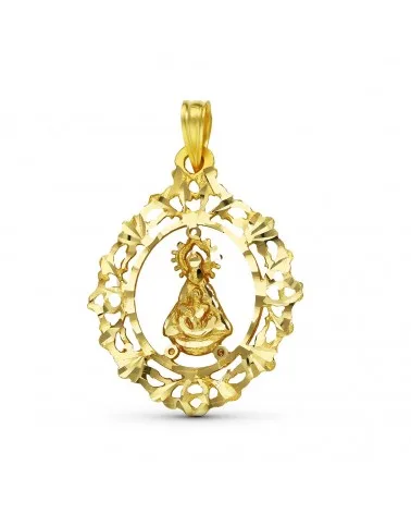 Medalla oro 18k Virgen de Tiscar cerco calado