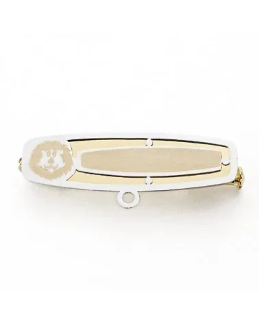 Alfiler oro 18k bicolor león 27x11 mm