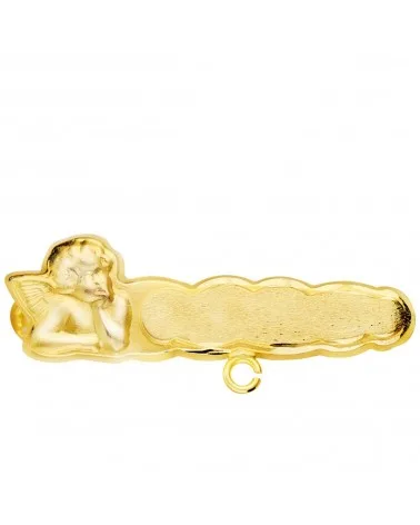 Alfiler oro amarillo 18k angelito relieve bebé 28x8mm