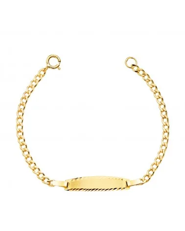 Pulsera esclava oro 18k chapa barbada 2mm 12cm