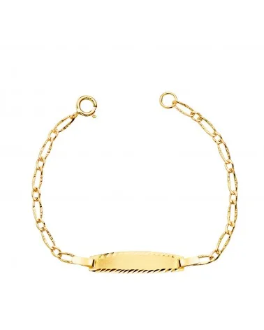 Pulsera esclava oro 18k amarillo placa grabada 12cm