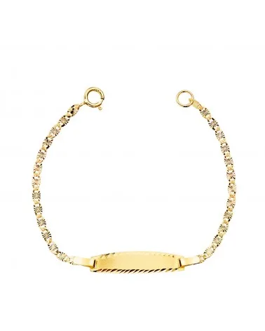 Pulsera esclava oro 18k amarillo bebé tallado 11,5 cm