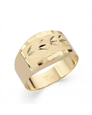 Sortija oro 18k amarillo lapidada 11mm