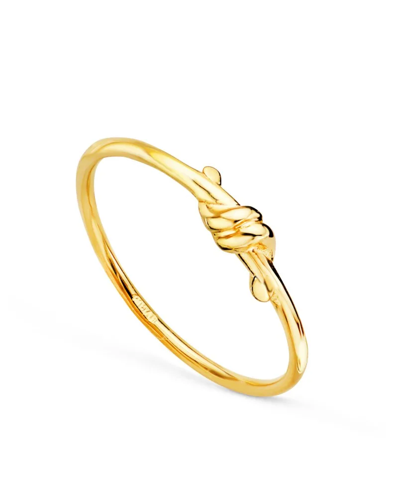 Sortija oro 18k amarillo lisa con nudo brillo