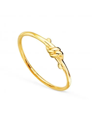 Sortija oro 18k amarillo lisa con nudo brillo